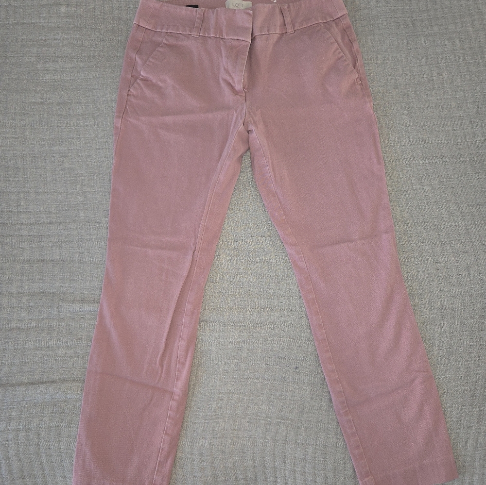 LOFT Dusty Rose Skinny Dress Pants
